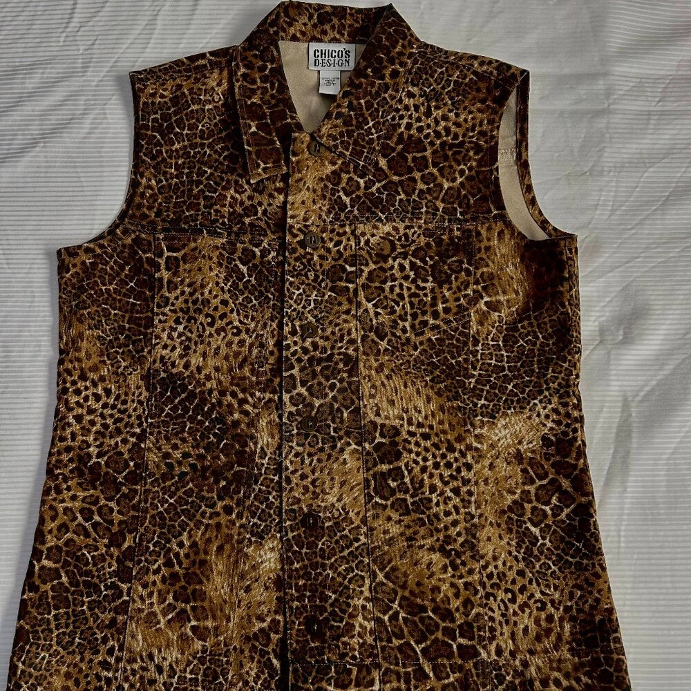 Women’s leopard print button-up vest🐆